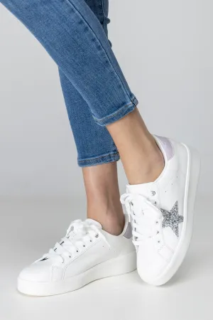 Let Her Go Starry Glitter Star Detail Sneakers