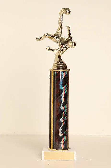 Male Soccer Bicycle Kick Tube Trophy