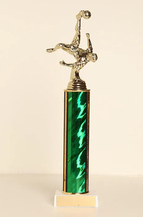 Male Soccer Bicycle Kick Tube Trophy