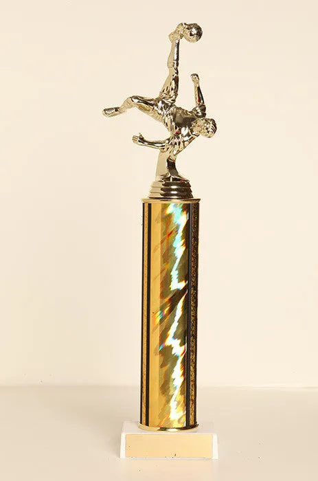 Male Soccer Bicycle Kick Tube Trophy