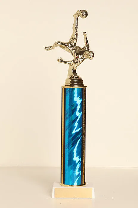 Male Soccer Bicycle Kick Tube Trophy