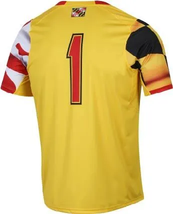 Maryland Terrapins Under Armour Steeltown Gold HeatGear #1 Soccer Jersey