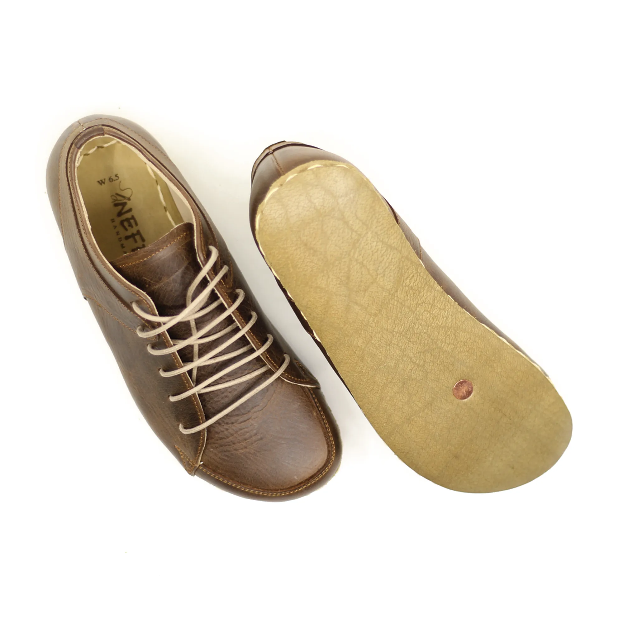 Men's Copper Rivet Earthing Leather Sneaker in New Classic Brown