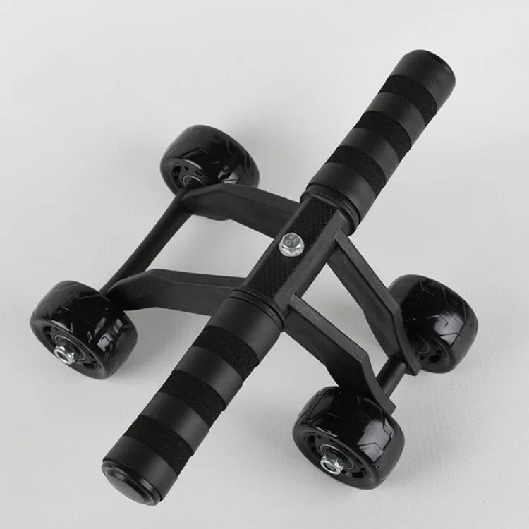 Multifunctional Frog-Style Four-wheel Abdominal Wheel Abdominal Muscle Exercise Fitness Equipment, Color:Black