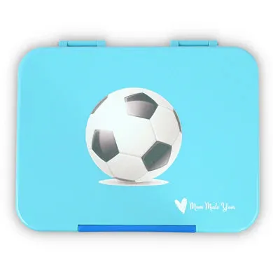 Mum Made Yum Large Bento Lunch Box - Light Blue Soccer