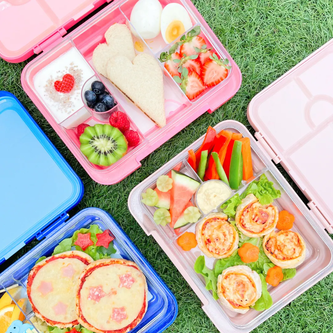 Mum Made Yum Large Bento Lunch Box - Light Blue Soccer