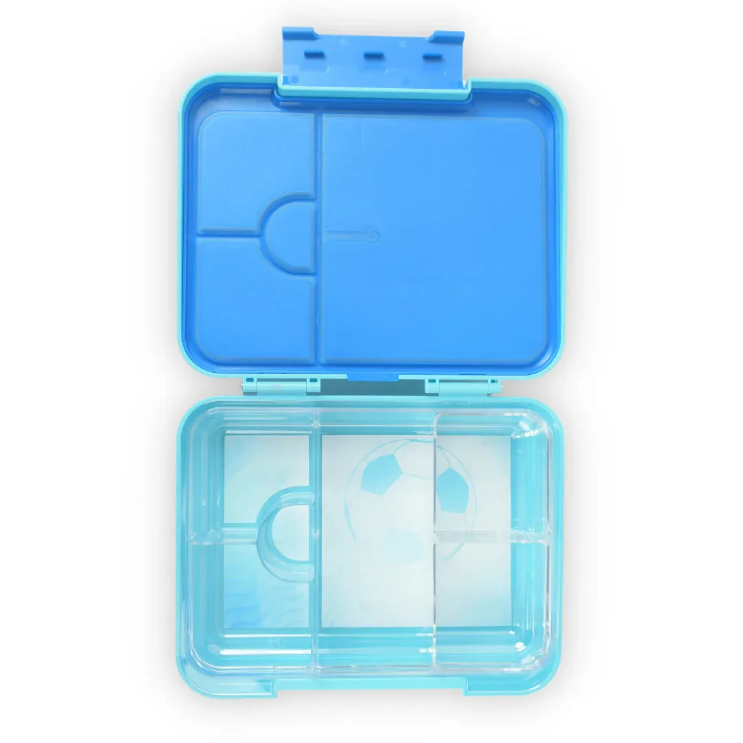 Mum Made Yum Large Bento Lunch Box - Light Blue Soccer