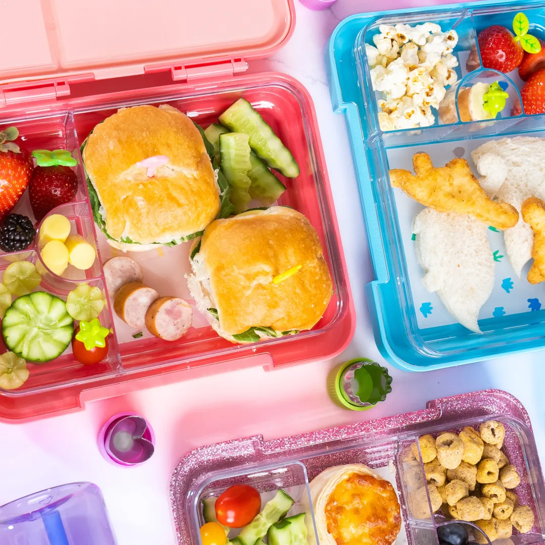 Mum Made Yum Large Bento Lunch Box - Light Blue Soccer