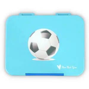 Mum Made Yum Large Bento Lunch Box - Light Blue Soccer