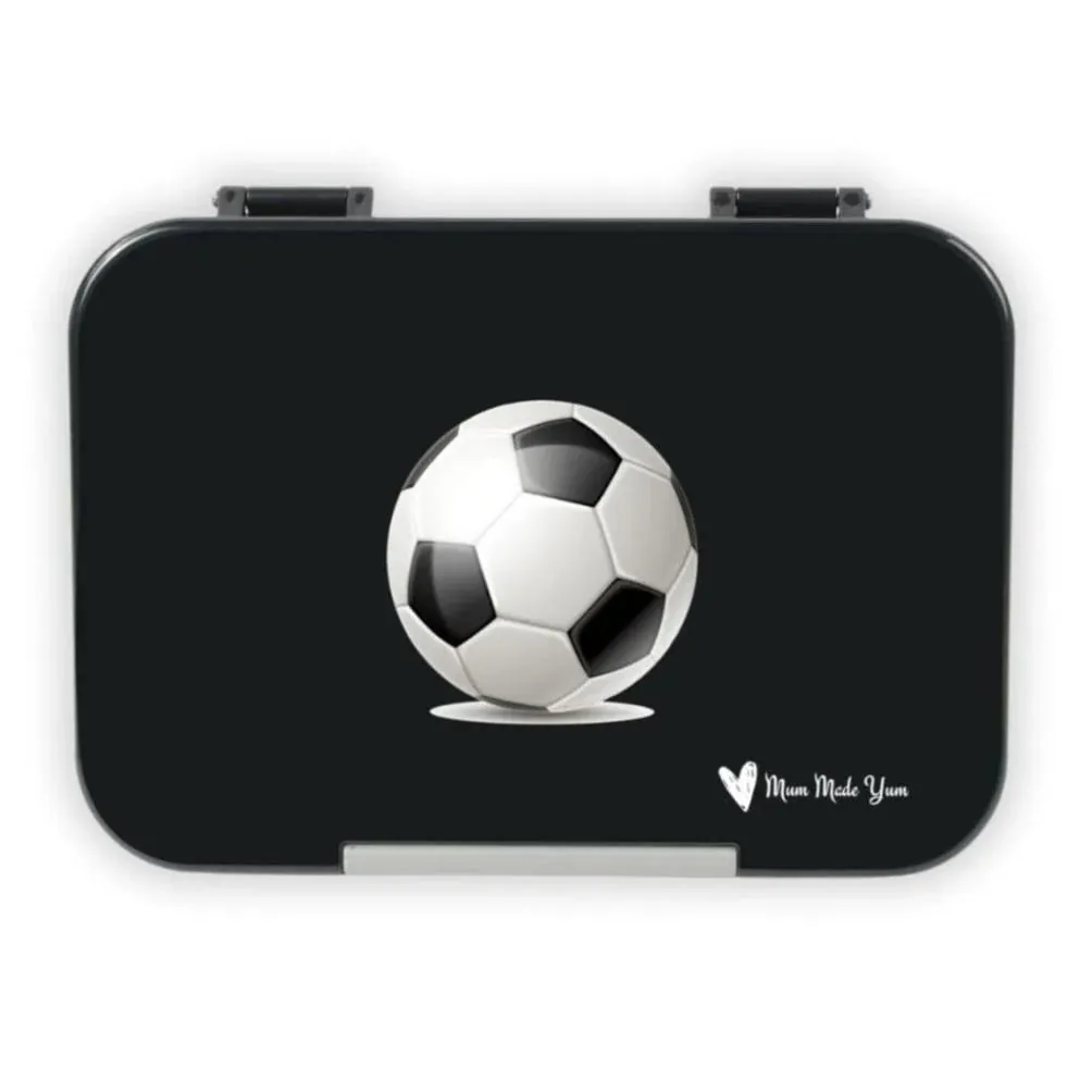 Mum Made Yum Medium Bento Lunch Box - Black Soccer