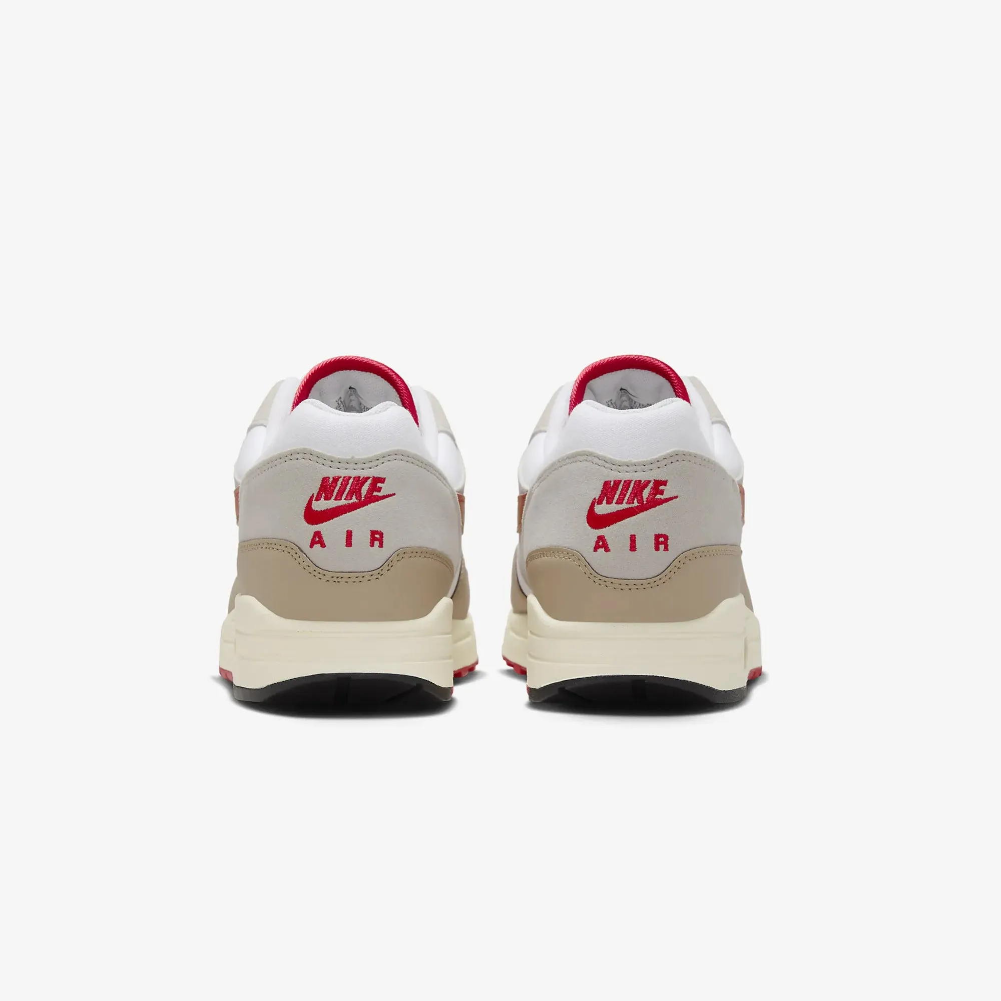 Nike | AIR MAX 1  { WHITE/UNIVERSITY RED-CREAM II-LIMESTONE