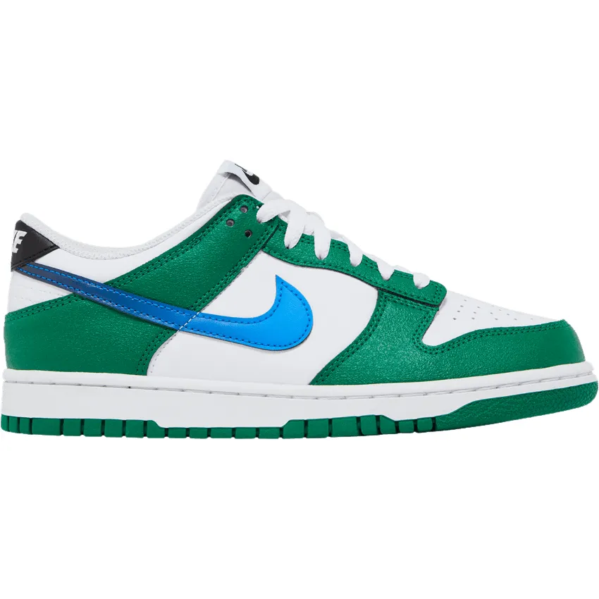 Nike Kid's Dunk Low Shoes - Malachite / White / Photo Blue