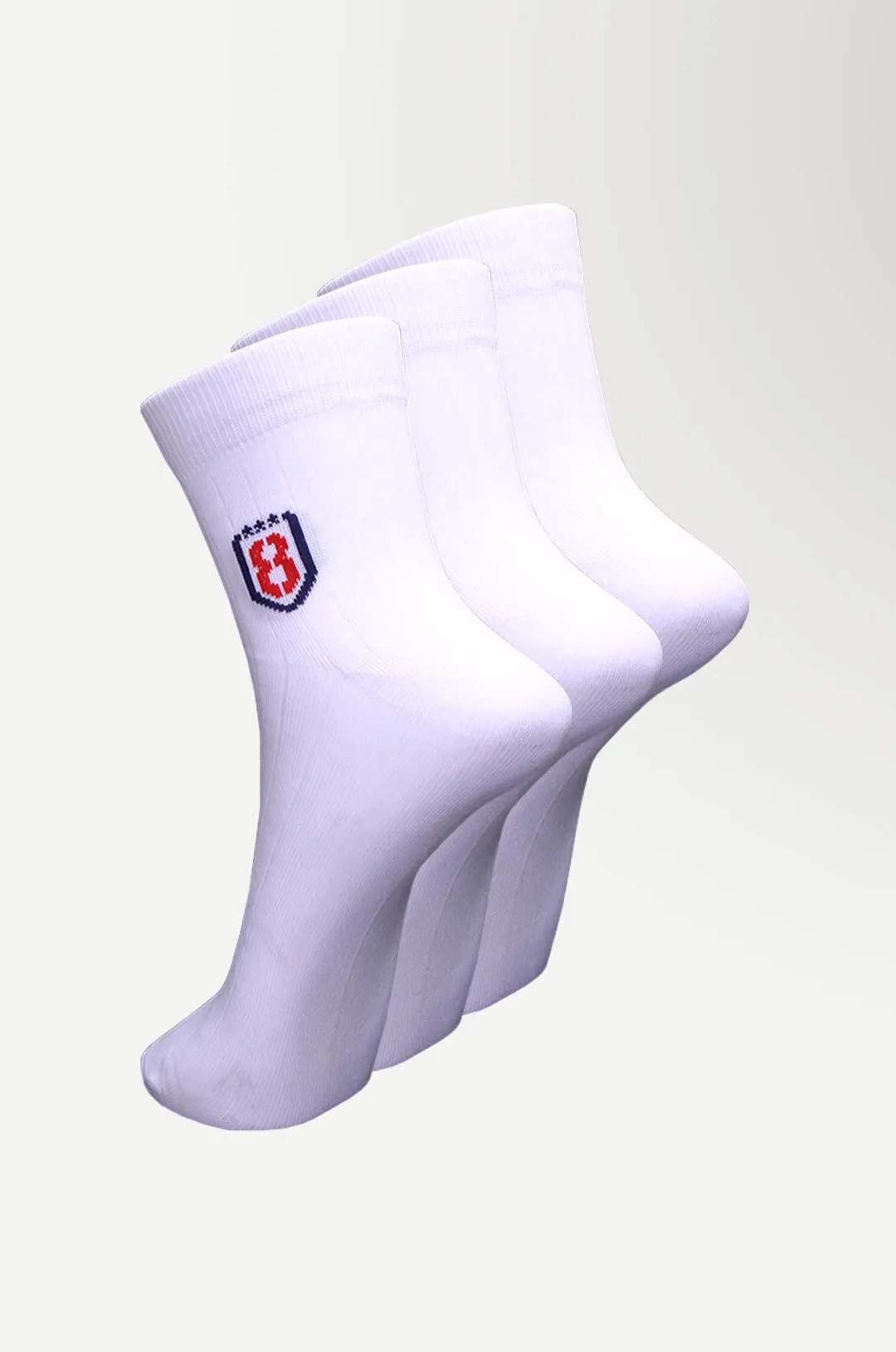 Nylon High Ankle Socks Set- White