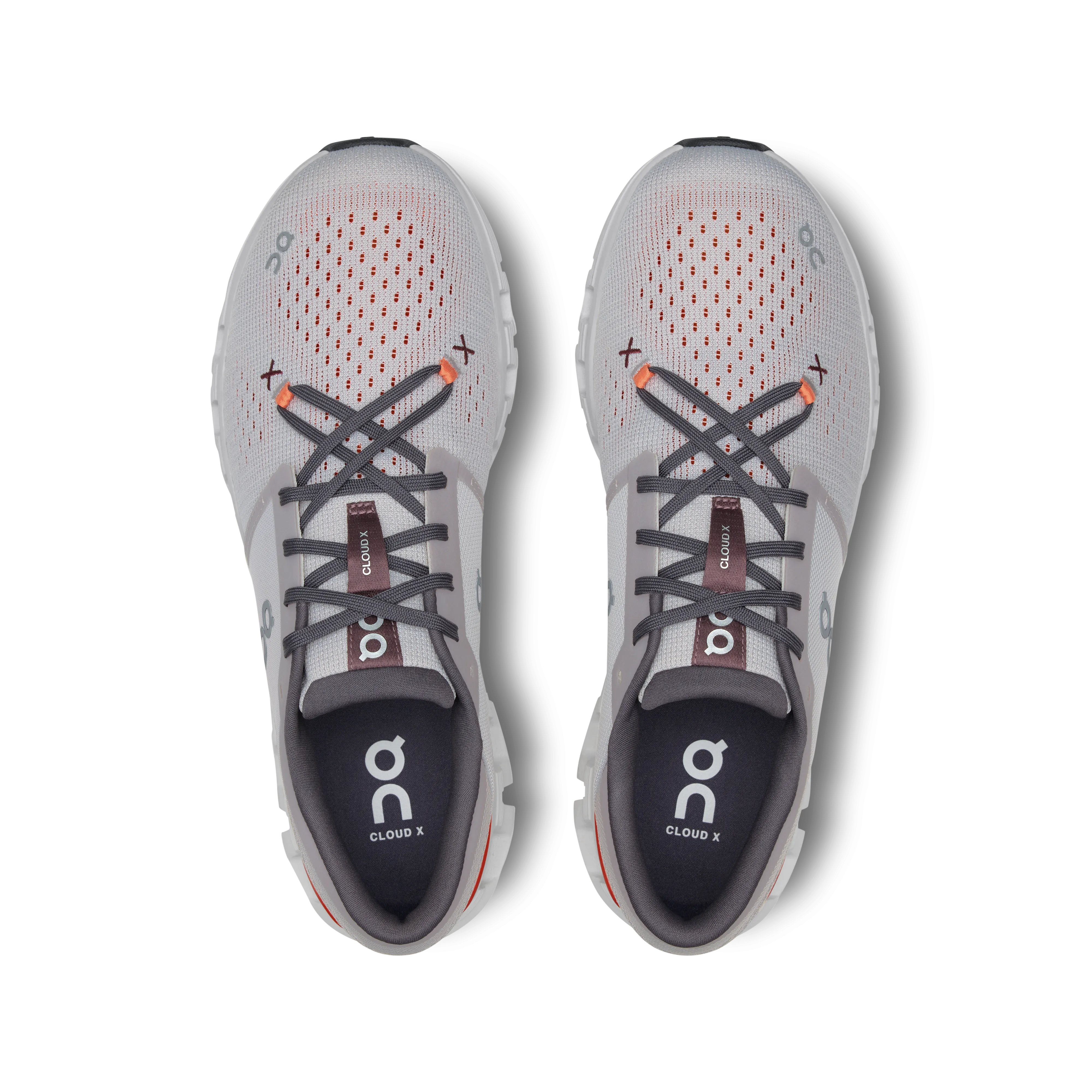 On Running Men's Cloud X 4 Shoes - Silver / Flame