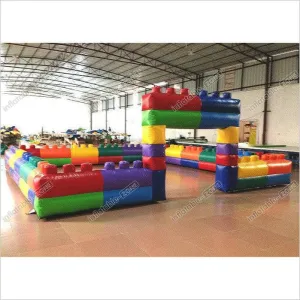 Outdoor Kids Inflatable Sports Games / Field Waterproof Maze Themed Colorful 6 X 6M