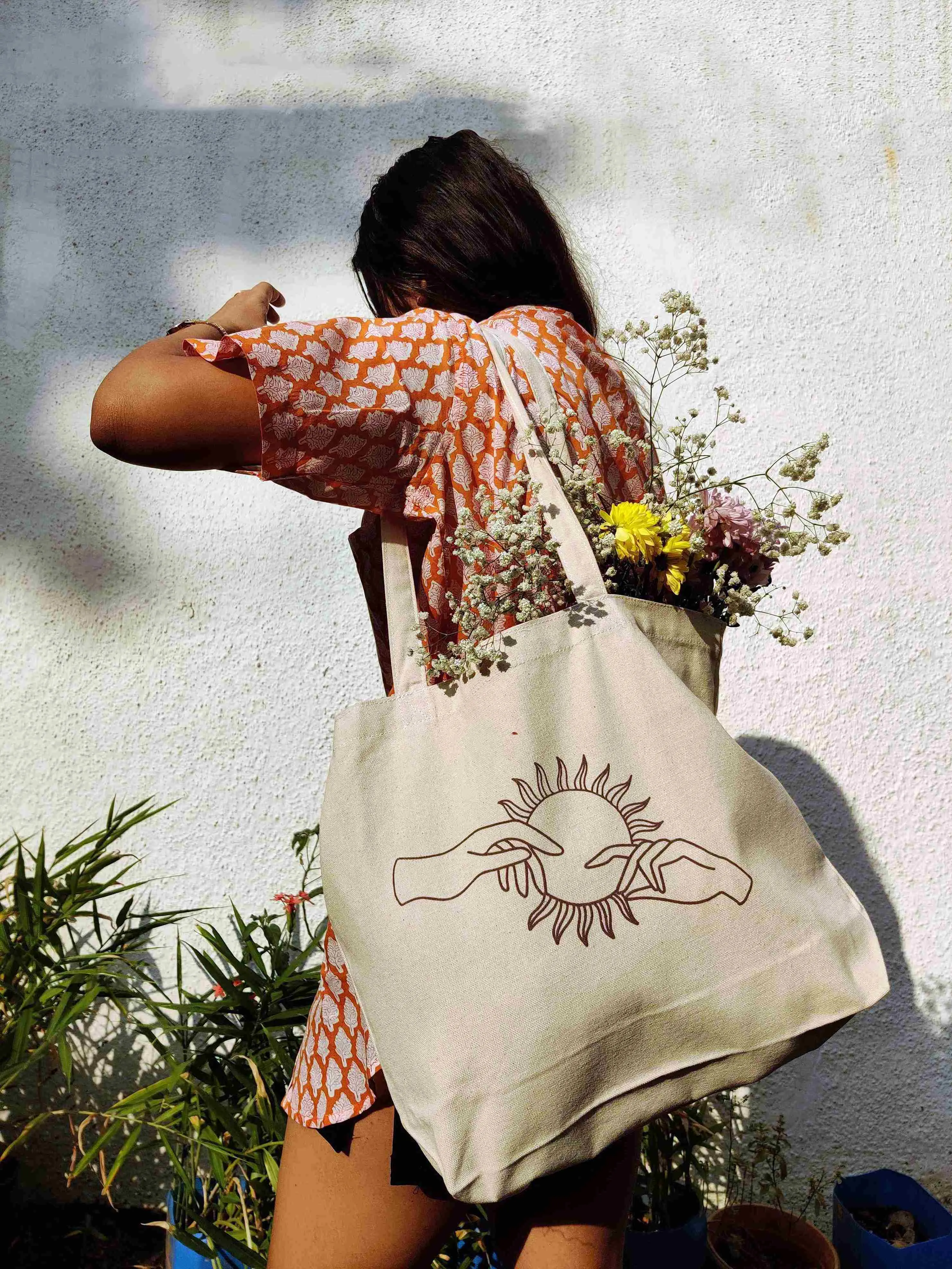 Patrah Adam's Hand Art Canvas Tote Bag