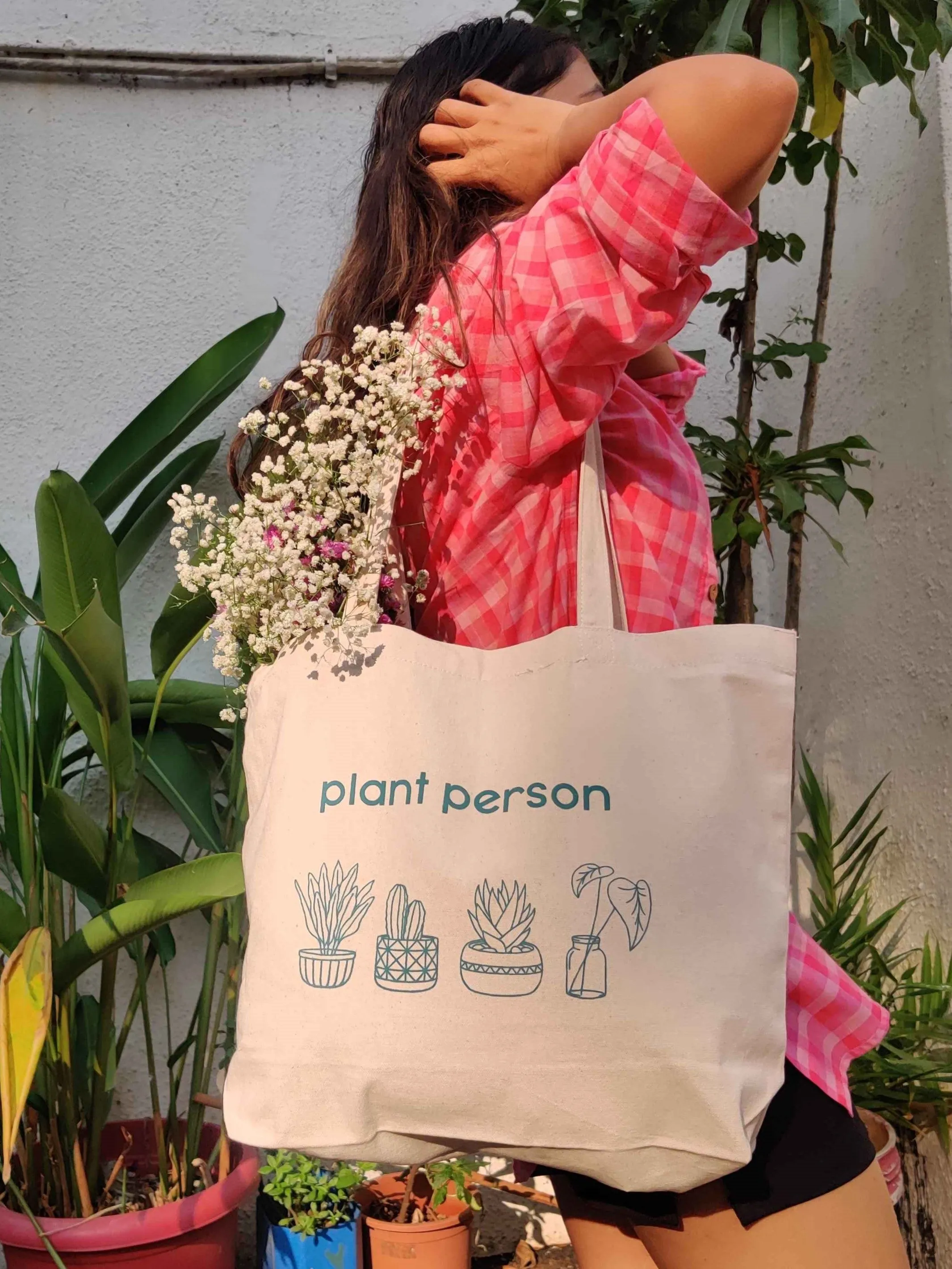 Patrah Plant Person Canvas Tote Bag