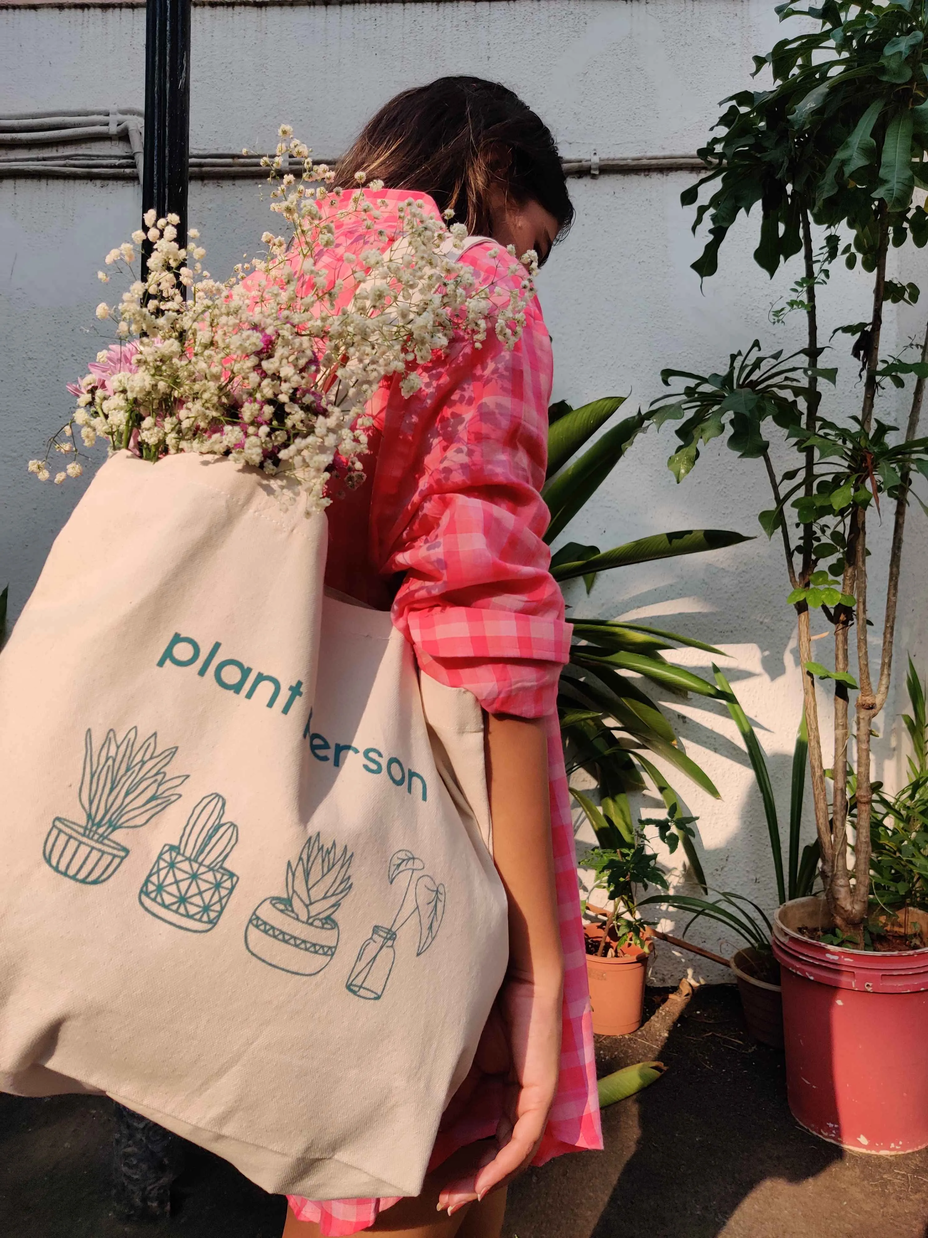 Patrah Plant Person Canvas Tote Bag