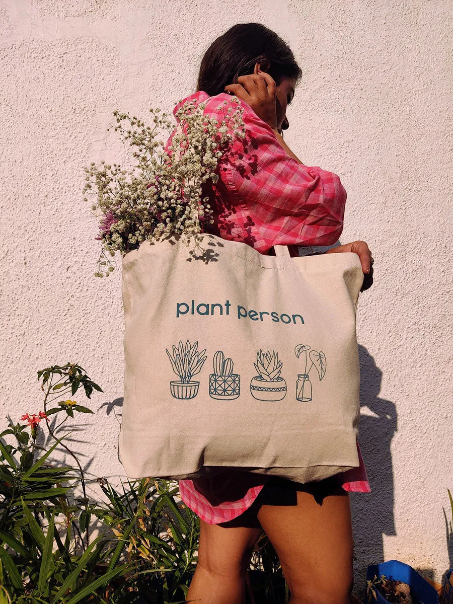 Patrah Plant Person Canvas Tote Bag