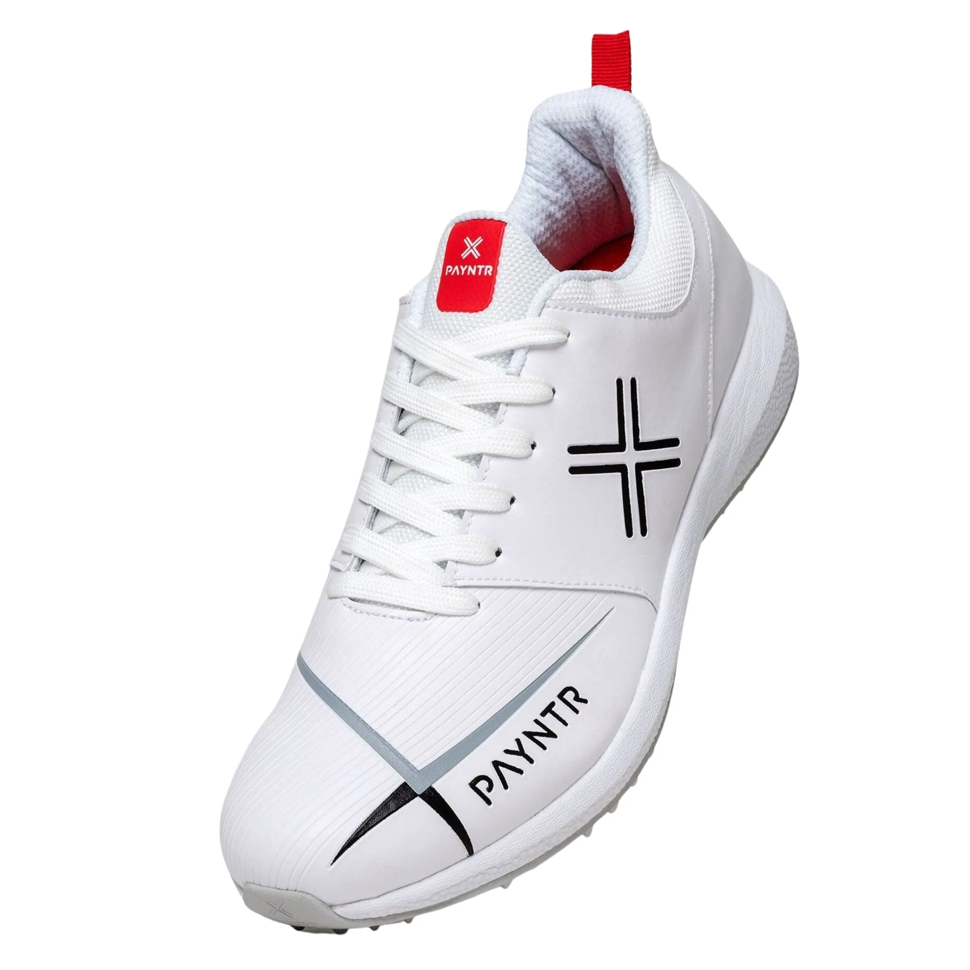 Payntr Cricket Shoes V-Pimple All Rounder Cricket Shoes - White