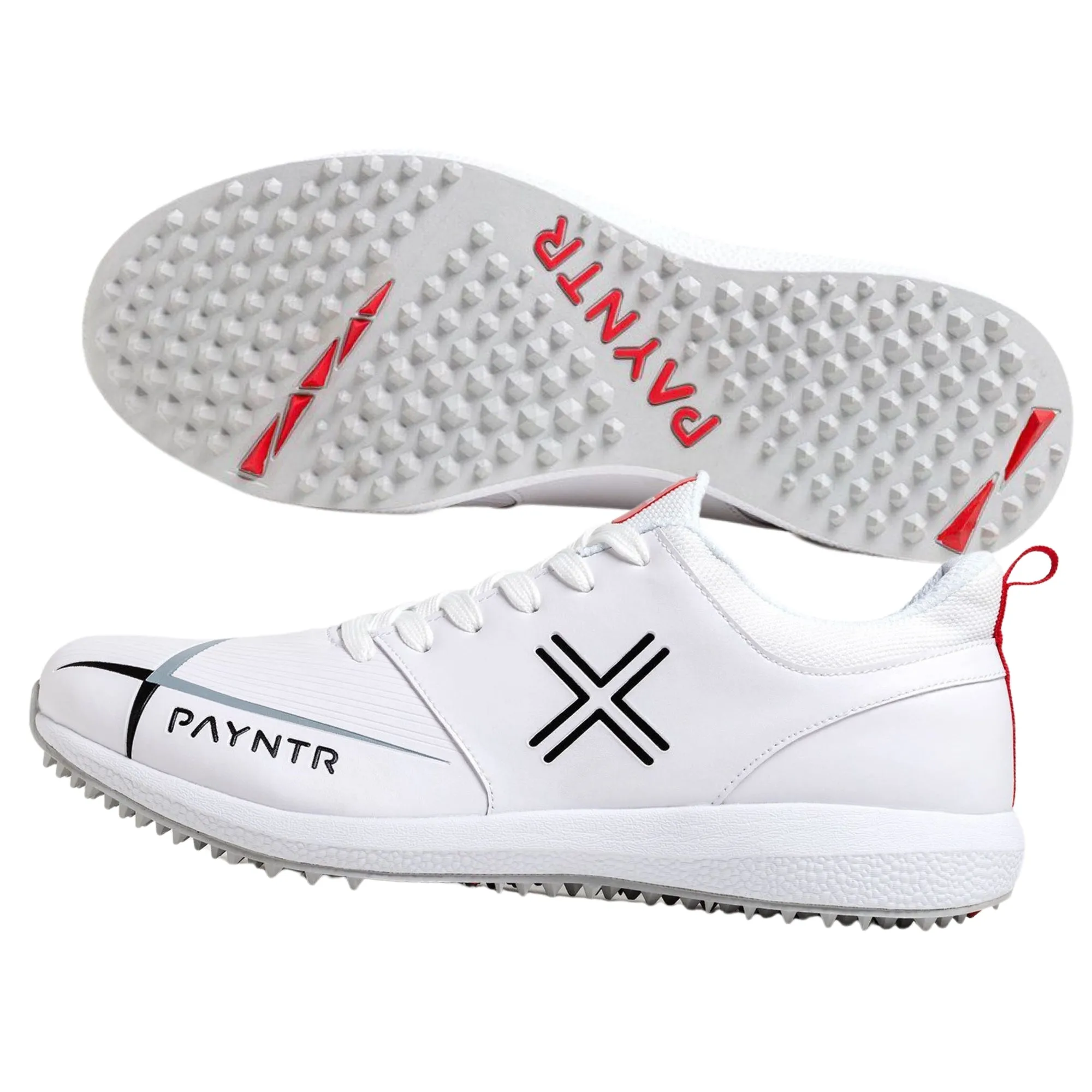 Payntr Cricket Shoes V-Pimple All Rounder Cricket Shoes - White