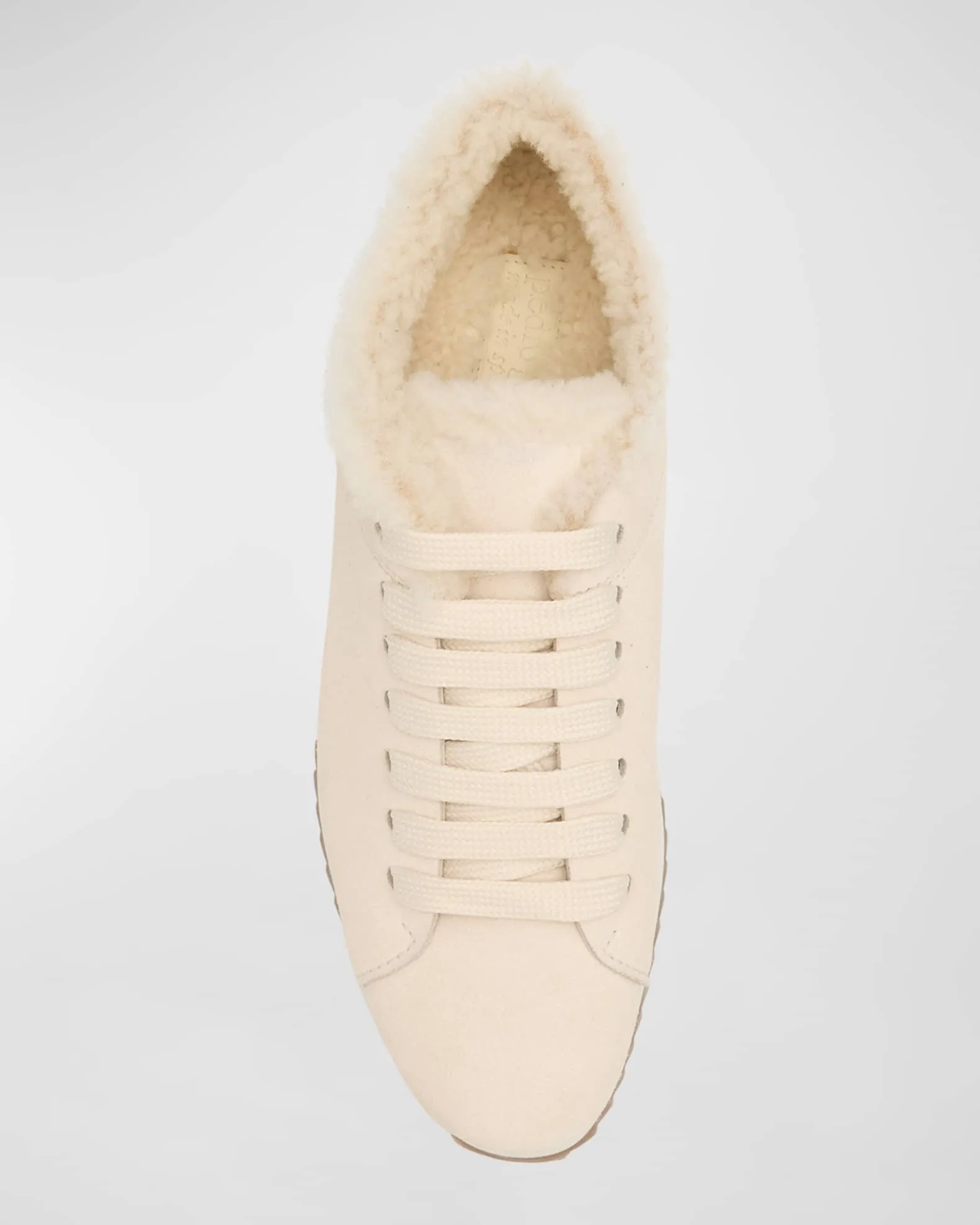 Pedro Garcia - Orinda Shearling Suede Sneaker in Basmati