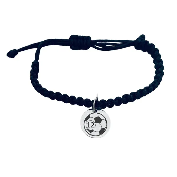 Personalized Engraved Soccer Rope Bracelet