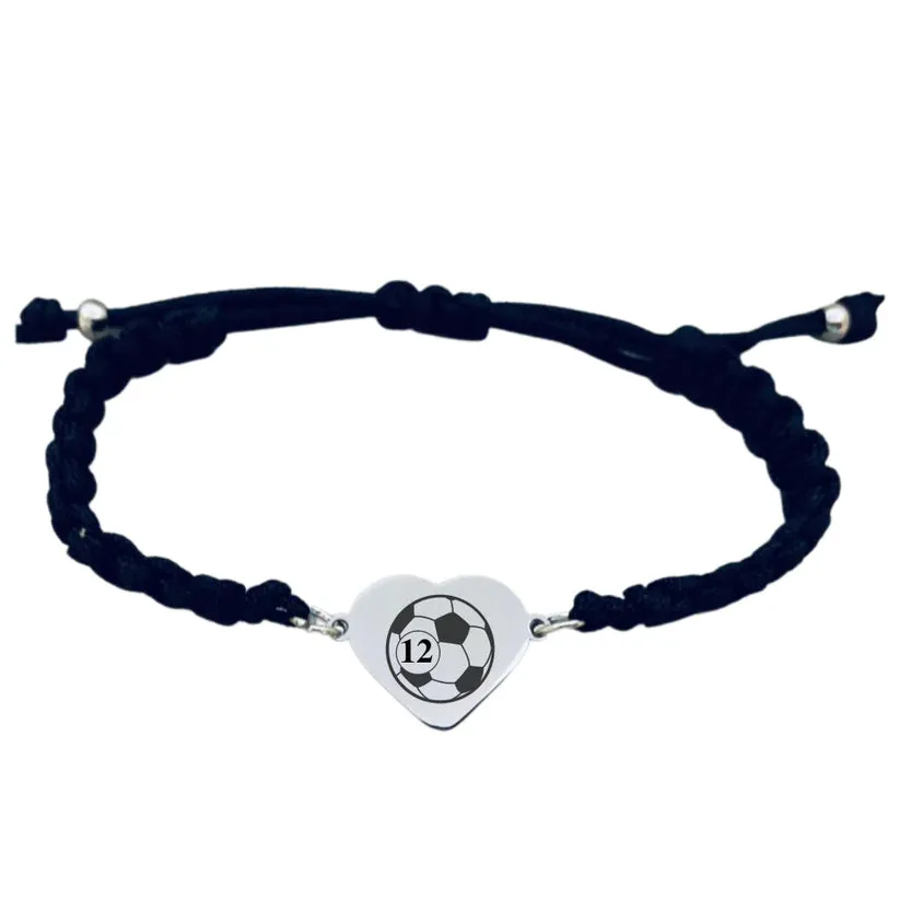 Personalized Engraved Soccer Rope Bracelet