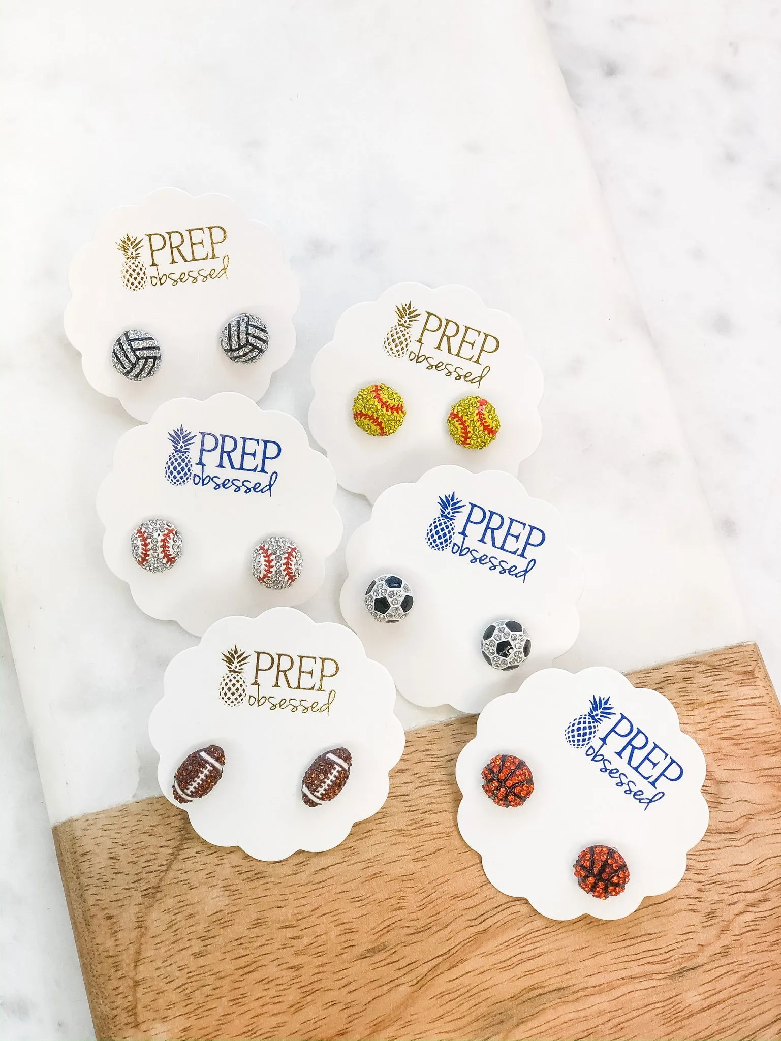 Petite Pave Soccer Stud Earrings