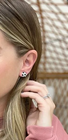 Petite Pave Soccer Stud Earrings