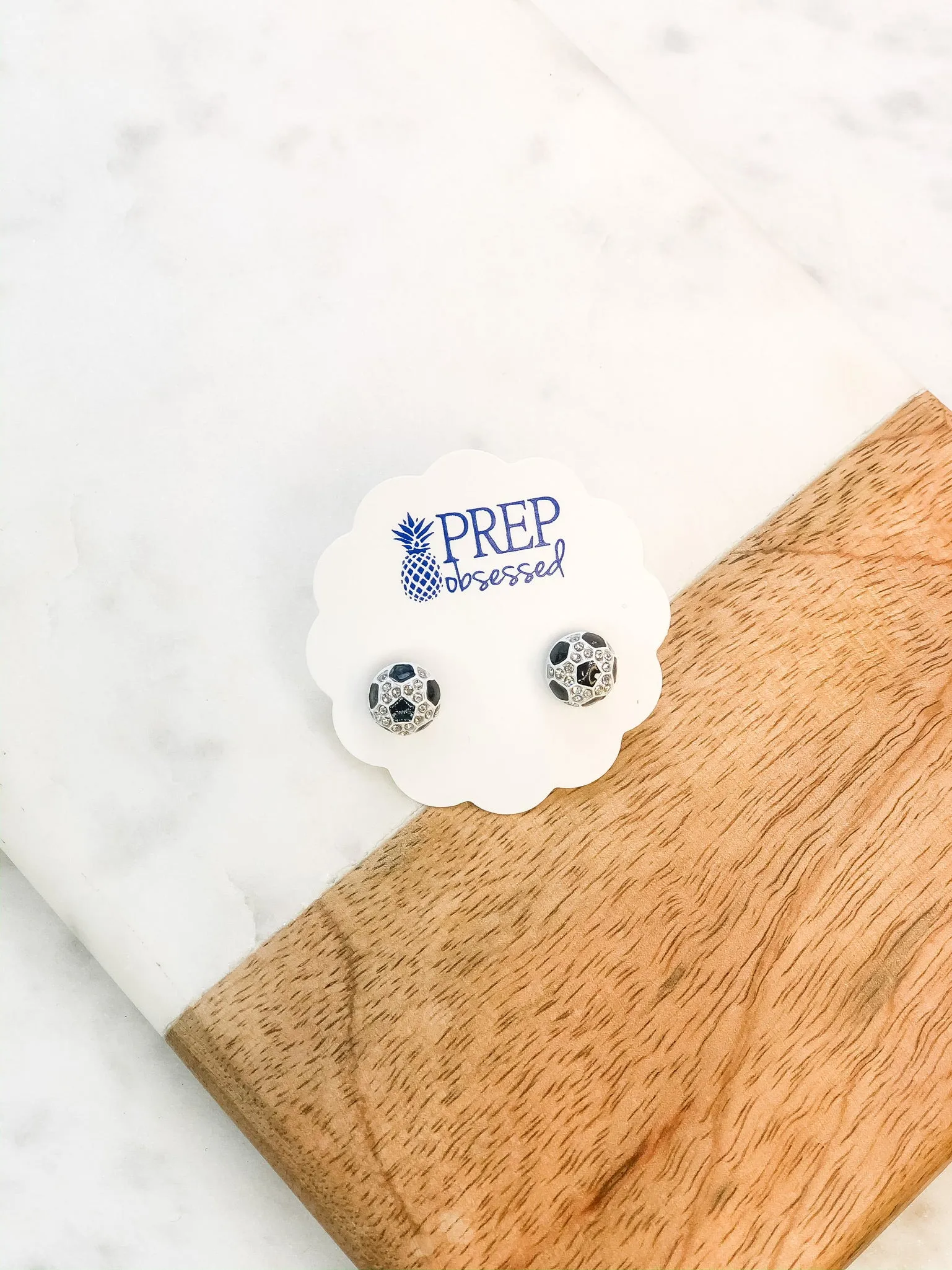 Petite Pave Soccer Stud Earrings