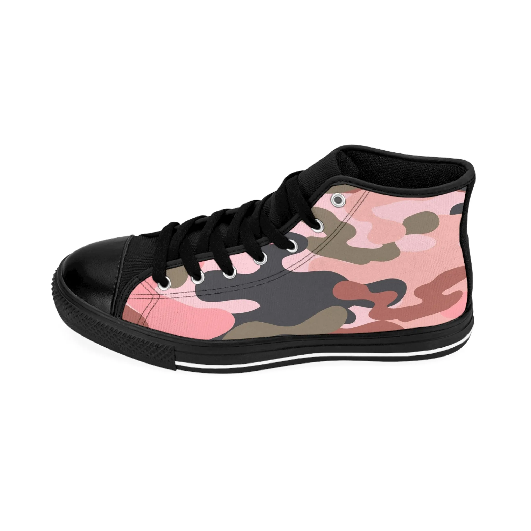 Pink Camouflage Pattern Army Women's Classic Sneakers