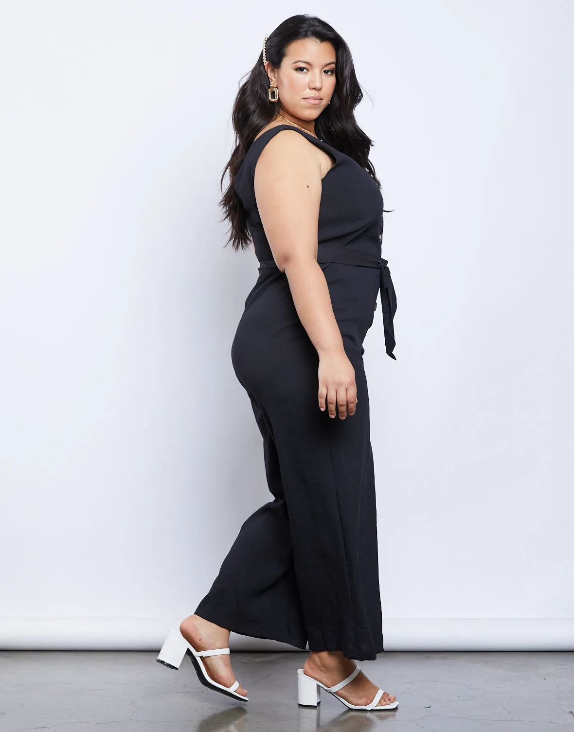 Plus Size Jetsetter Button Up Jumpsuit