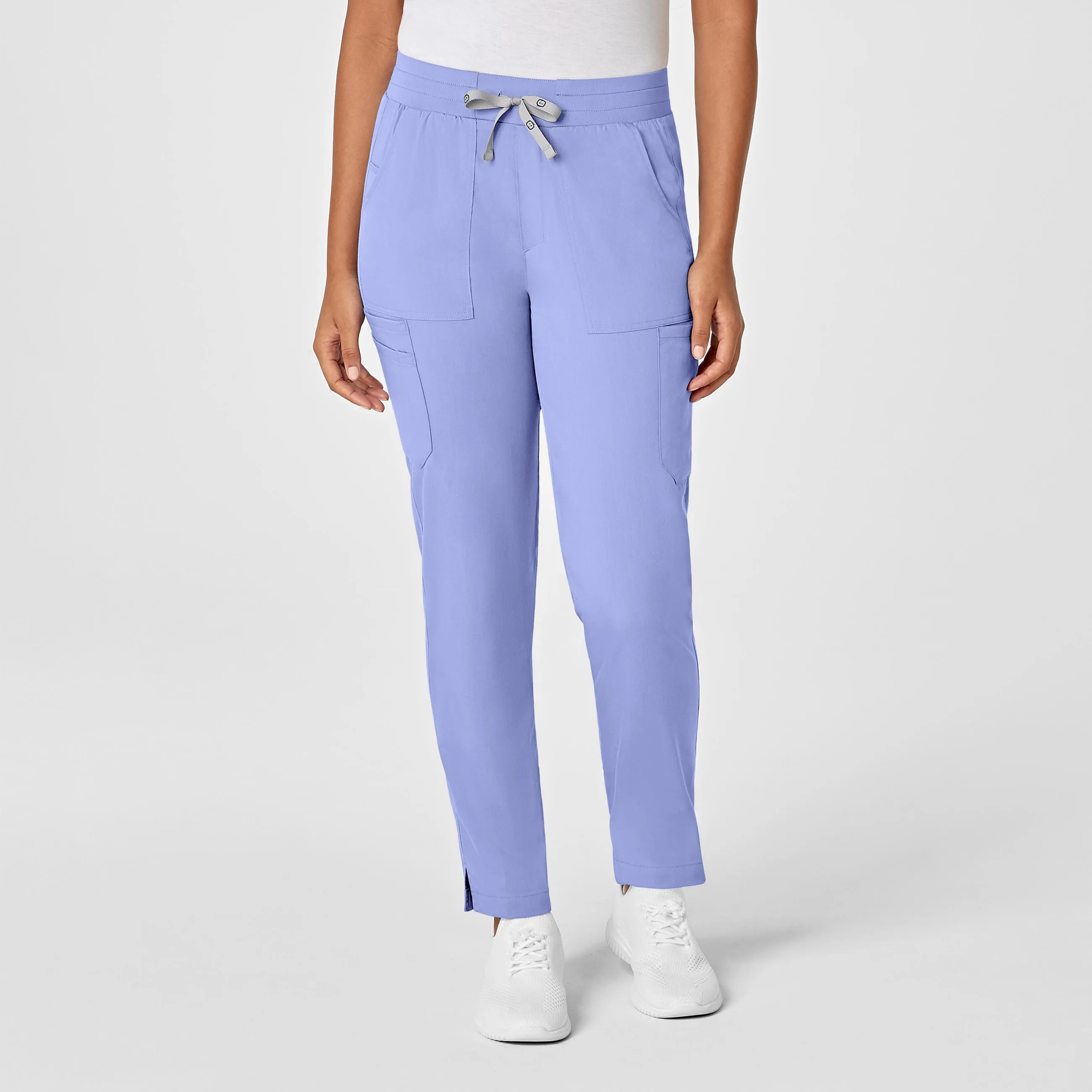 PRO Women's Slim Leg Cargo Scrub Pant - Ceil Blue