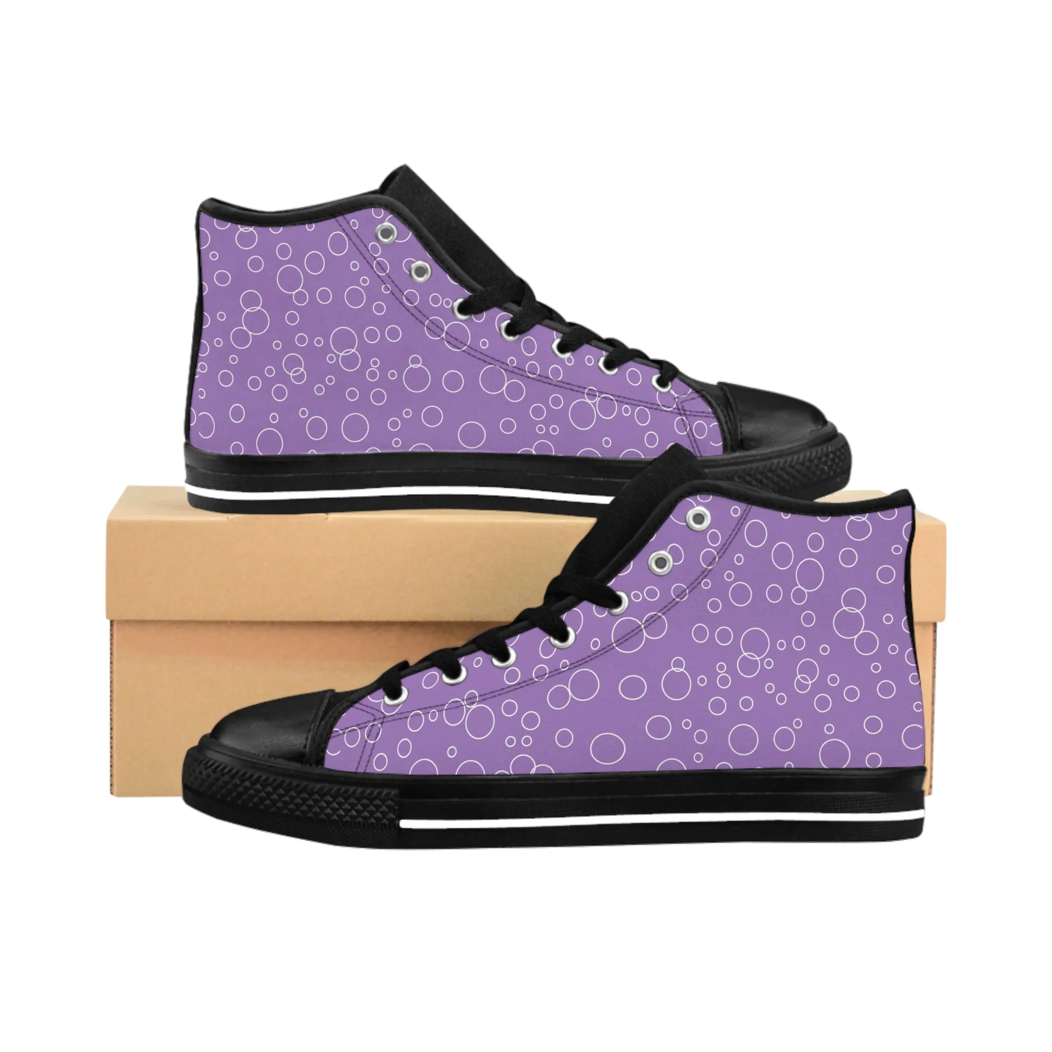 Purple Bubbles Women's Classic Sneakers