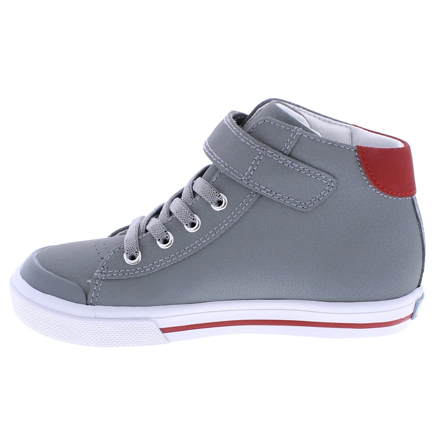 RILEY - V105-034 - Gray/Red Leather