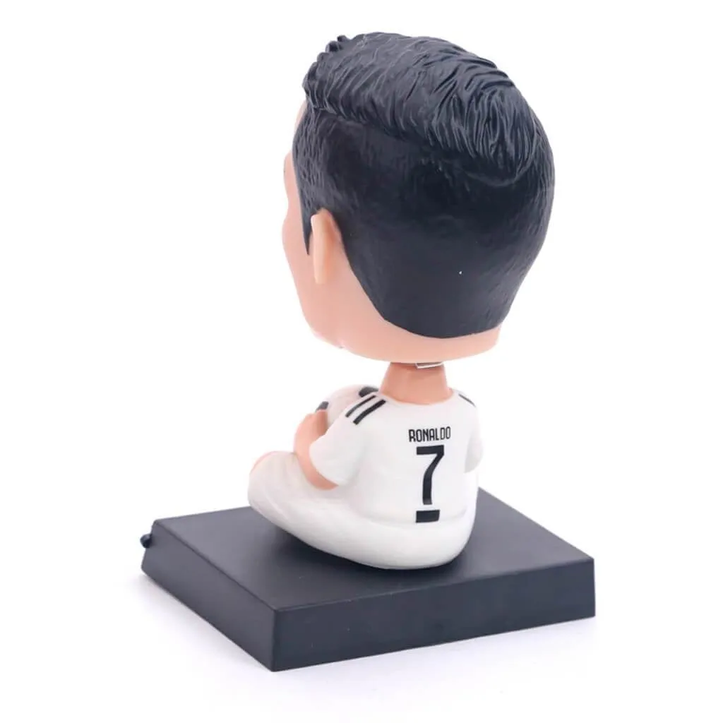 Ronaldo Bobblehead With Mobile Holder For Cars, Desk, Table | 12.5 Cm |