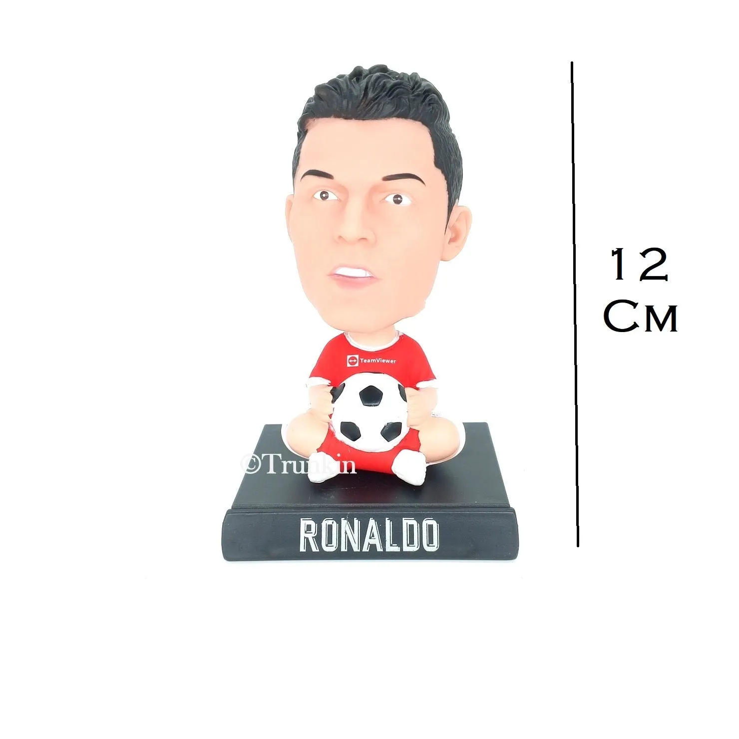 Ronaldo Man Utd Bobblehead With Mobile Holder For Cars  | 12 Cm |