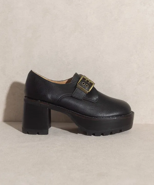 Sarah   Buckled Platform Loafers