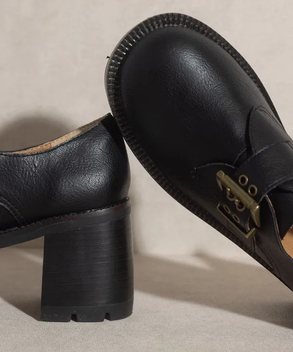 Sarah   Buckled Platform Loafers