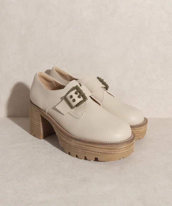 Sarah   Buckled Platform Loafers