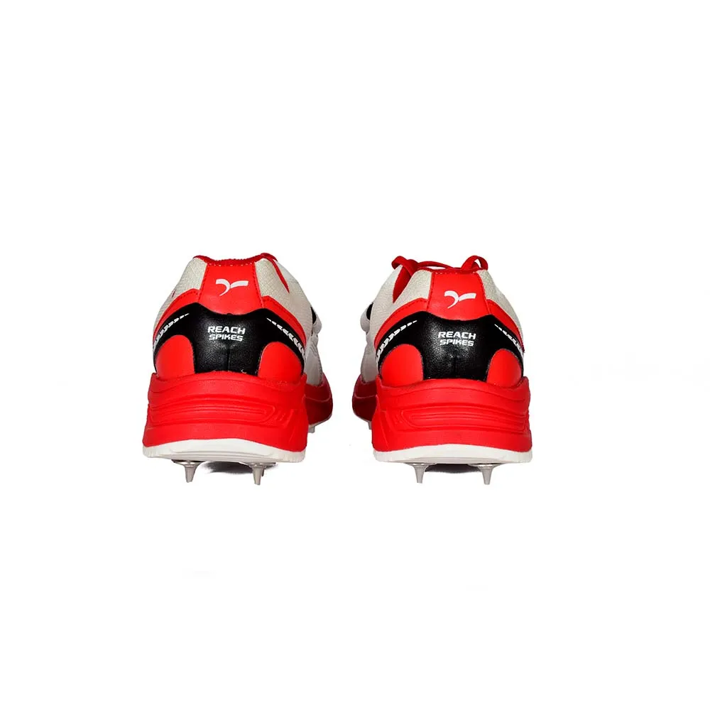 Sega Reach Spikes Cricket Shoes (White/Red)