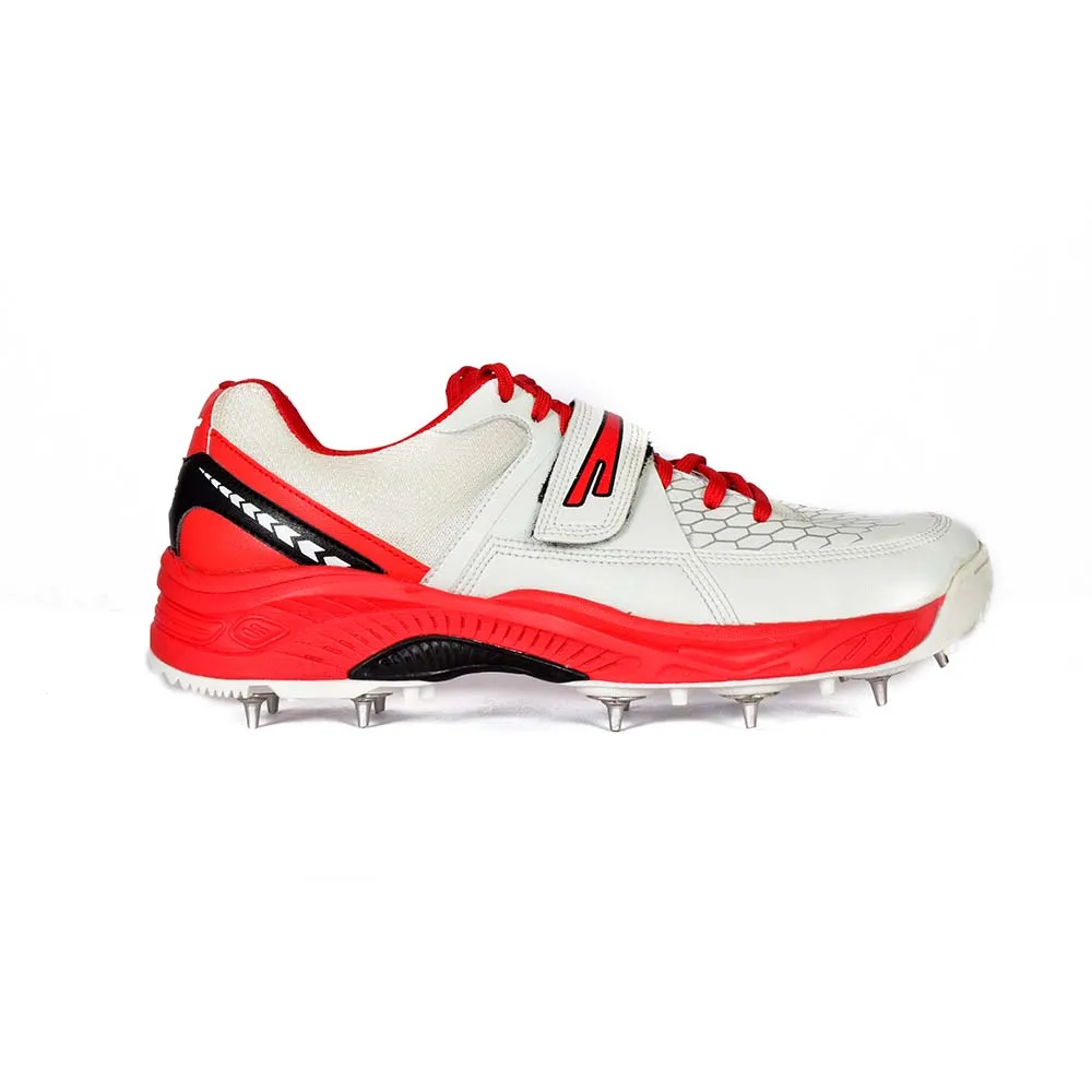 Sega Reach Spikes Cricket Shoes (White/Red)