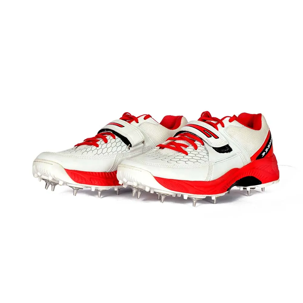 Sega Reach Spikes Cricket Shoes (White/Red)