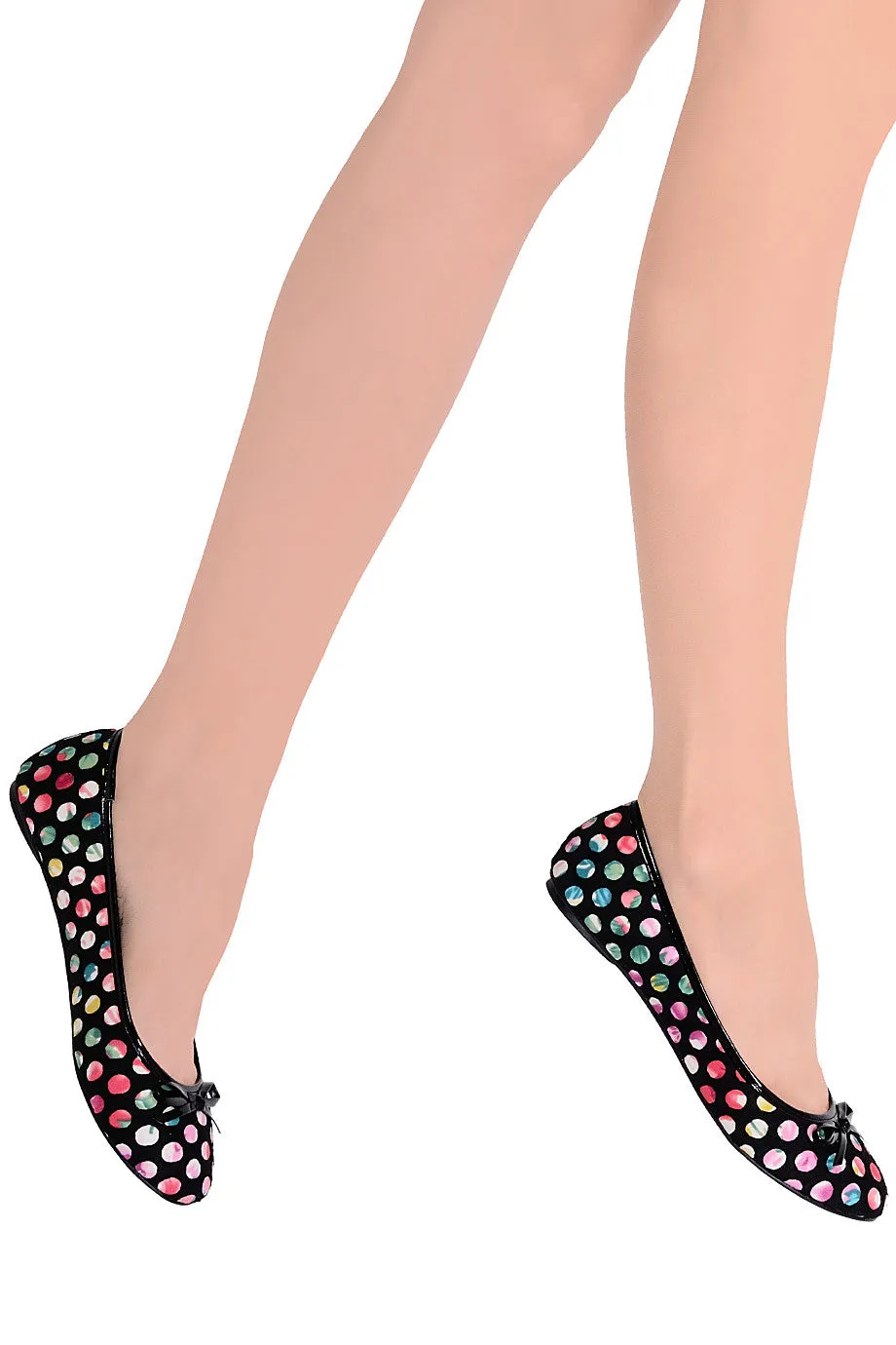 SHINA Black Polka Dot Ballerinas