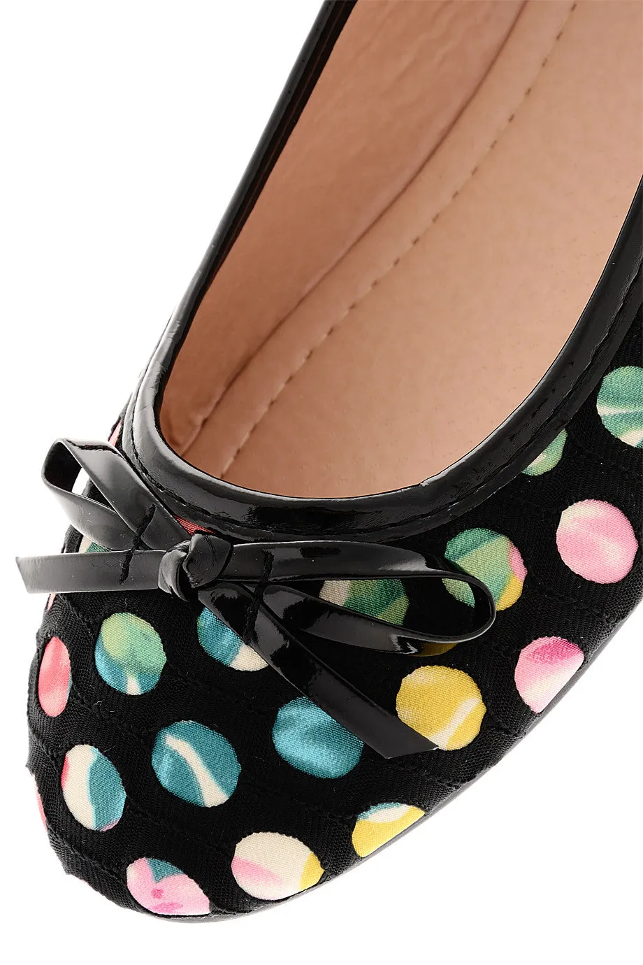 SHINA Black Polka Dot Ballerinas