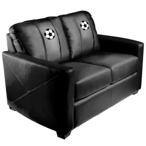 Silver Loveseat with Soccer Ball Logo Panel