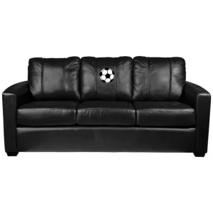 Silver Sofa with Soccer Ball Logo Panel