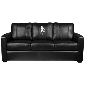 Silver Sofa with Soccer Logo Panel