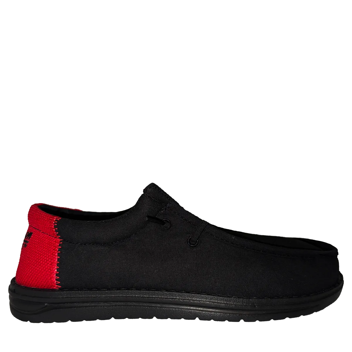 Snap-on Cruiser Black Red, Casual Slip On Shoe